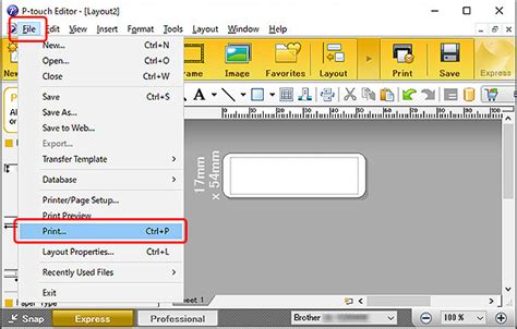 Sommige delen van het label worden niet afgedrukt. (P-touch Editor …