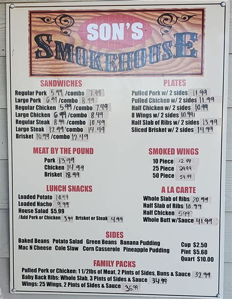 Son's smokehouse. SON'S SMOKEHOUSE is located at 400 9th Ave in Jasper, Alabama 35501. SON'S SMOKEHOUSE can be contacted via phone at (205) 512-1310 for pricing, hours and directions. 