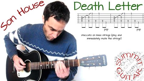 Son House - Death Letter - Slide guitar lesson / cover