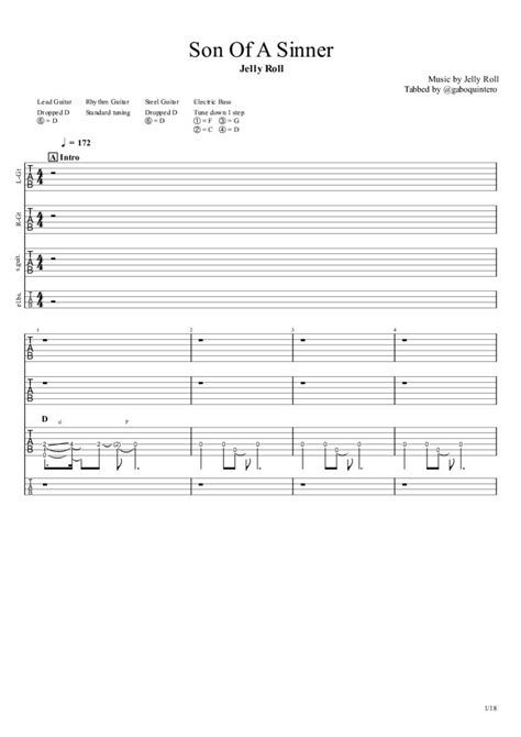 Learn more about Pro access. Get access to Pro version of "Son Of A Sinner"! This Guitar Pro File was made with Version 7.6. It is arranged from the recorded version with some modifications so it may be performed by a solo guitar. It contains Three Guitars, Drums, Bass, Main Vocal Melody, and a Cabasa.. 