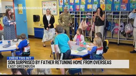 Son surprised by father returning from overseas