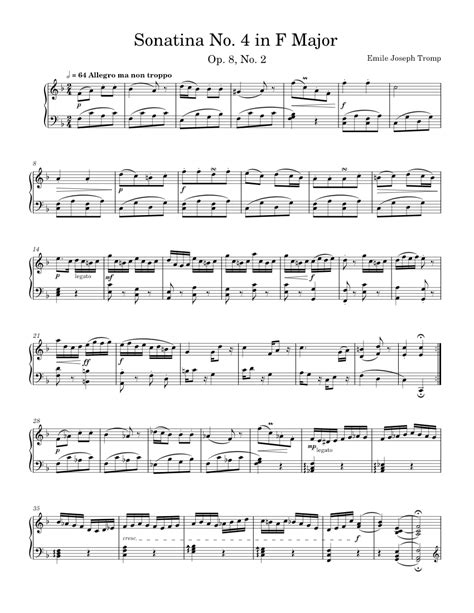 Sonatina No. 4 in F Major, Op. 8 No. 2 Sheet music for Piano (Solo ...