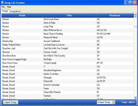 Song List Creator Download