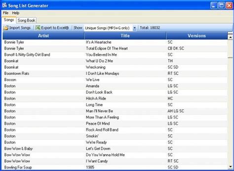 Song List Generator 4.1.4 Other Multimedia Software