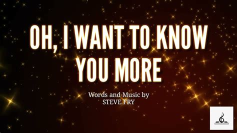 Song i want to know you more. Aug 6, 2018 · SongI Want To Know You MoreArtistDon MoenAlbumBy Special Request, Vol. 2Licensed byStem Disintermedia Inc (on behalf of Don Moen Records); ASCAP, and 7 Music... 