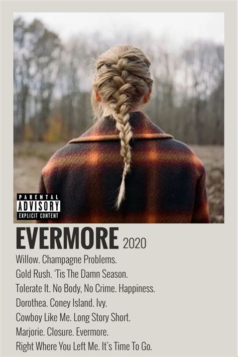 Songs on evermore. Evermore is the ninth studio album by the American singer-songwriter Taylor Swift. It was a surprise album released on December 11, 2020, via Republic Records, less than five months after Folklore, her eighth studio album. Evermore was a spontaneous product of Swift's extended collaboration with her Folklore collaborator Aaron Dessner, mainly recorded at … 