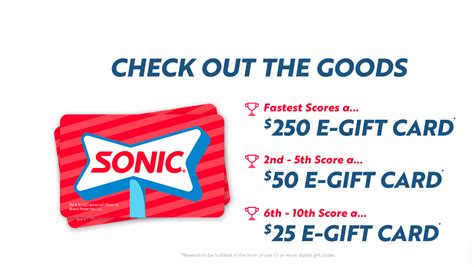 Sonic Drive In Gift Card