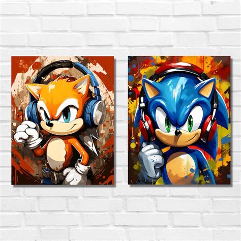 Sonic and Tails Wall Art - Etsy