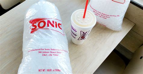 Sonic bag ice. Jun 26, 2018 · But make room in your freezer because they only sell the ice in 10-pound bags. A bag will set you back $1.99. $2.15 with tax, so I think it’s worth organizing your freezer before you stock up. I’m convinced that every glass of water, pitcher of sweet tea, and summertime mint julep is better for it. 