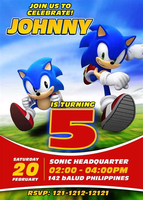 Sonic invitations. About Sonic Prime Birthday Invitation Product: This is a digital, printable Sonic Prime Birthday Invitation. the invitation will be personalized by a professional designer after your purchase, using the info that you wrote at the buyers note when checking out. 