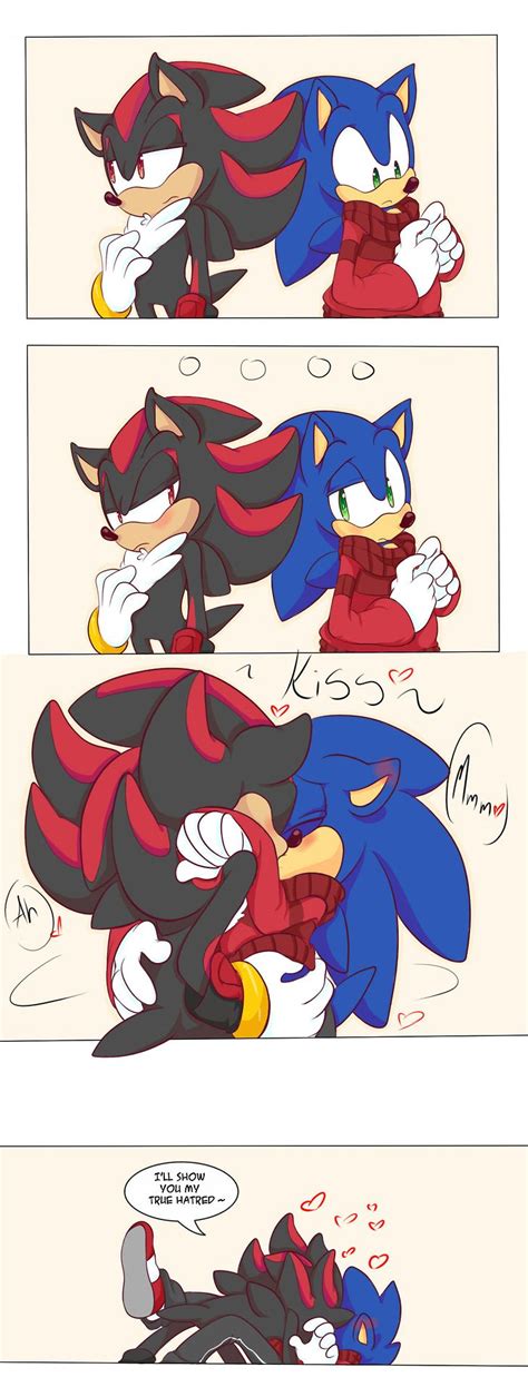 Sonic x shadow smut. Sonic then begins to pull off your pants. "S-sonic." "Yeah." "Please let go of my hands." He raises an eye ridge. "Please." He lets go and as soon as he does that you launch forward and smash your lips onto his. As you kiss you run your hands down Sonics sides and play with the rim of his pants. 