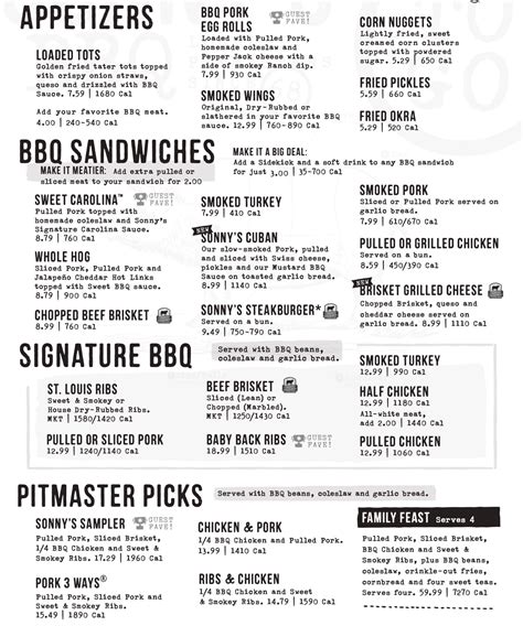 Sonny's bbq sebring menu. Feb 13, 2015 · Sonny's BBQ. Claimed. Review. Save. Share. 112 reviews #28 of 68 Restaurants in Sebring $$ - $$$ American Barbecue. 751 US Highway 27 S, Sebring, FL 33870 +1 863-382-3820 Website. Closed now : See all hours. 