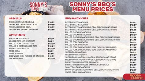 Sonny’s Bar-B-Q Menu and Prices updated 2024