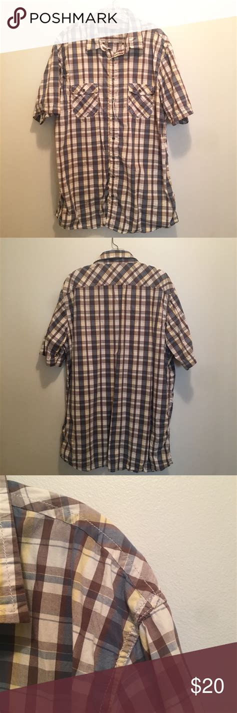 Sonoma Shirts 2 For Sonoma Short Sleeve Plaid Cotton