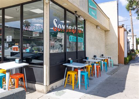 Sonora town. Sonoratown Known for serving the best Sonora-style tacos in downtown LA with delicious carne asada cooked over mesquite wood fire, enjoy the best of lunch in the neighborhood. Adults: 2 Children: 0 