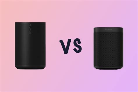 Sonos era 100 vs one. Larger speakers usually produce better sound than smaller speakers. has stereo speakers. Sonos Era 100. Sonos One. Devices with stereo speakers deliver sound from independent channels on both left and right sides, creating a richer sound and a better experience. number of microphones. 1. 