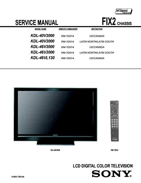 Sony bravia kdl 40v3000 kdl 46v3000 service handbuch reparaturanleitung. - Manual 2002 honda goldwing gl 1800.