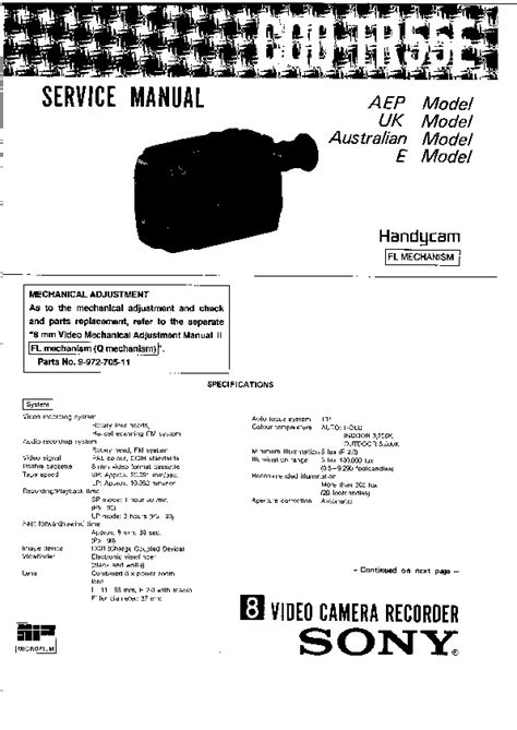 Sony ccd tr55e video camera recorder repair manual. - Lg aria lkd 8ds user manual.