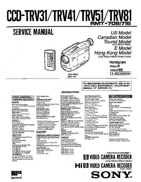 Sony ccd trv31 trv41 trv51 trv81 service manual. - Seven seas hot tub owners manual.