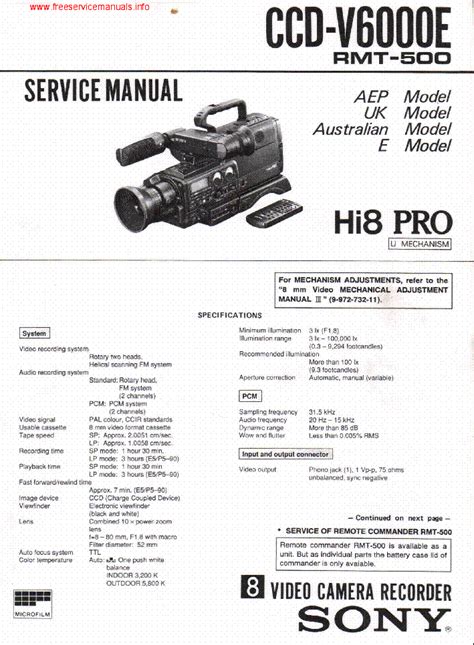 Sony ccd v6000e service manual download. - Repair manual chrysler grand voyager 2 5crd.