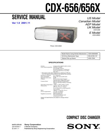 Sony cdx 656 656x compact disc changer service manual. - Ford 2005 f250 australian owners manual.