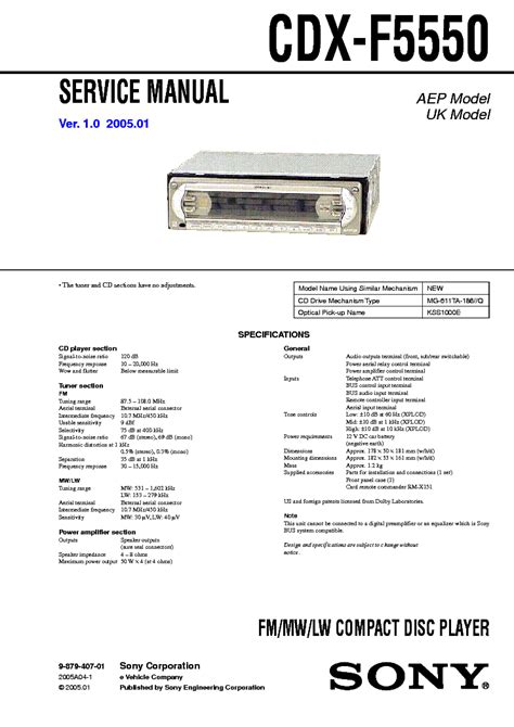 Sony cdx f5550 service manual download. - La guida delle autocadette alle serie di master di cadenza visiva lisp.
