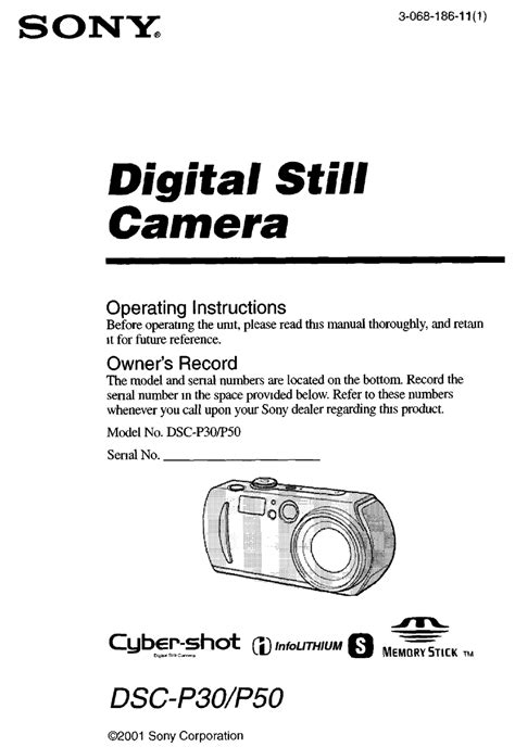 Sony cyber shot dsc p30 dsc p50 digital still camera owners manual operating instructions. - Manuale del trattore diesel ford 4000.