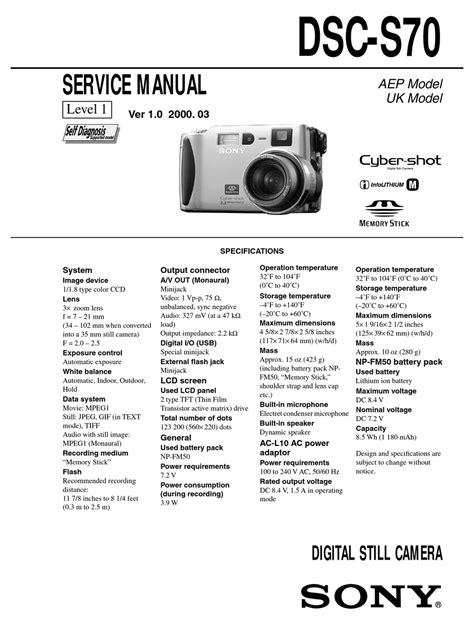 Sony cybershot dsc s70 digitalkamera service reparaturanleitung. - El gran libro de los cuentos de siempre 2.