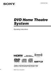 Sony dav hdx500 hdx501w home theater system owners manual. - 2007 acura tsx power steering fluid manual.