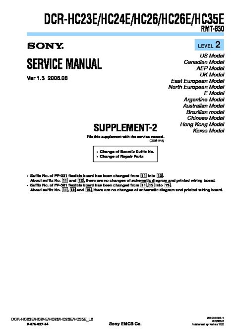 Sony dcr hc23e hc24e hc26 hc26e hc3 5e service manual. - Instructors solution manual calculus james stewart 4e.