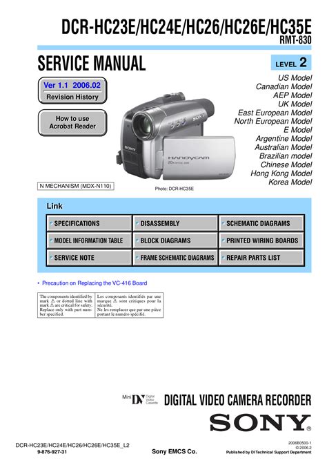 Sony dcr hc26 dcr hc26e dcr hc35e service manual. - Mercedes benz c180 w202 repair manual.