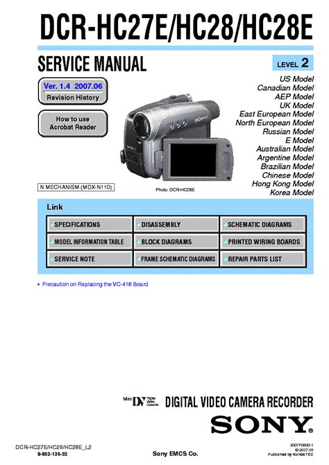 Sony dcr hc27e hc28 hc28e video camera service manual. - El cuento uruguayo, de los origenes al modernismo.