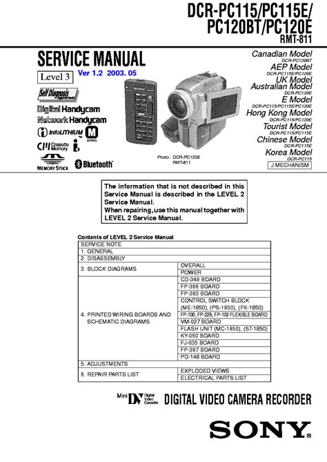Sony dcr pc115 pc115e pc120bt pc120 e service manual. - 2015 mercury optimax 150 service manual.