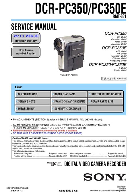 Sony dcr pc350 pc350e service manual download. - West bend breadmaker parts model 41088 instruction manual recipes.