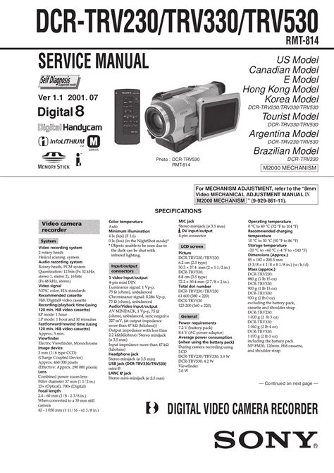 Sony dcr trv230 trv330 digital video camera recorder service manual. - Los hermanos clogpot en el espacio.
