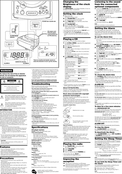 Sony dream machine icf cd815 instruction manual. - Omstandig verhaal van de wederroeping der benoeming van ... h. brasz: als ouderling der ....