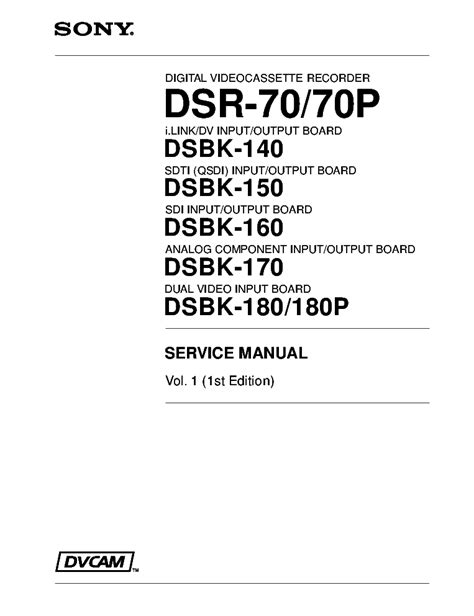 Sony dsr 70 70p service manual. - Adobe golive 5 - guia practica.