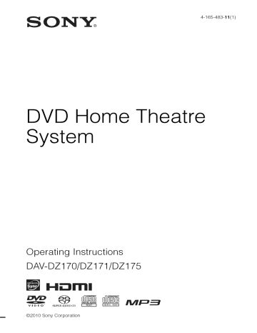 Sony dvd home theatre system dav dz175 manual. - Panasonic nr b53vw2 service manual and repair guide.
