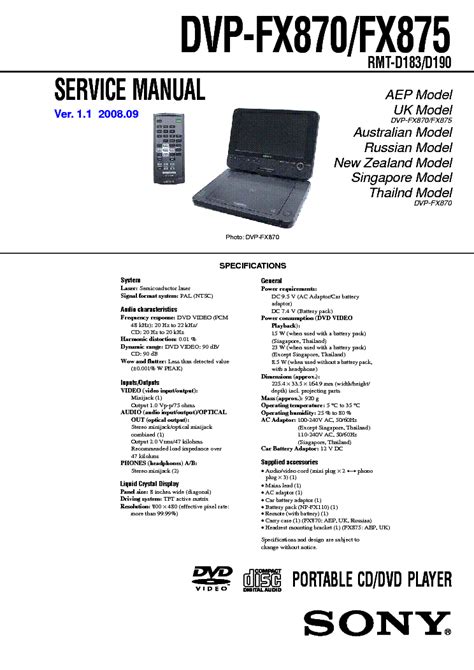 Sony dvp fx870 dvp fx875 service manual repair guide. - John deere 62 mower deck manual.