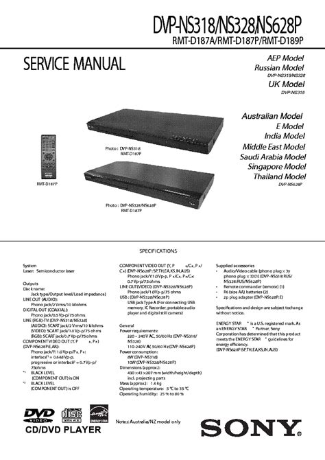 Sony dvp ns318 ns328 ns628p cd dvd player service manual. - Brother fax 2920 super g3 manual.