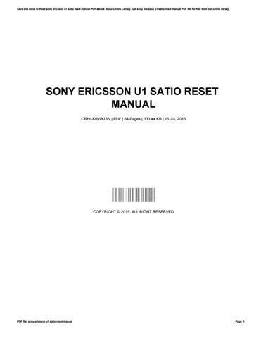 Sony ericsson u1 satio reset manual. - Ideología de belgrano estudiada a través de sus maestros y de sus escritos.