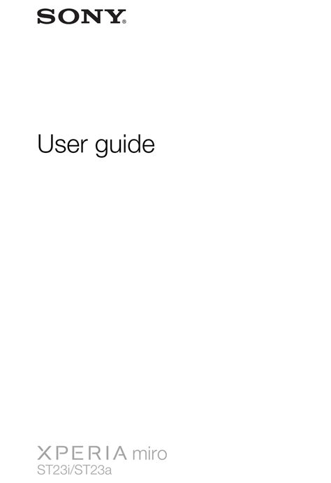 Sony ericsson xperia miro user guide. - Aprendo a leer ya escribir 3.