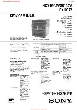 Sony hcd d90av hcd gr10av cd deck receiver repair manual. - Boeing 737 classic trouble shooting manual.