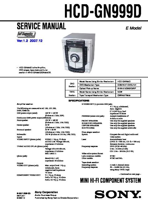 Sony hcd gn999d mini hi fi component system service manual. - Shark euro pro x sewing machine manual.