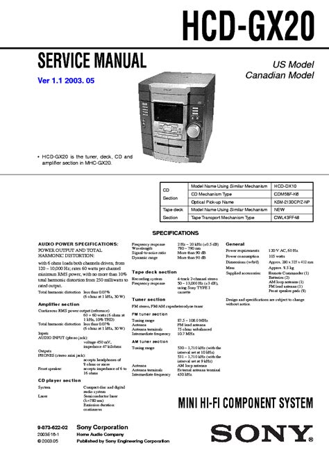Sony hcd gx20 mini hi fi component system service manual. - Neue reformansätze im wirtschaftssystem der čssr.