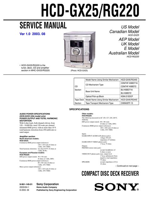 Sony hcd gx25 cd deck receiver service manual. - Sitting a guide to buddhist meditation compass.