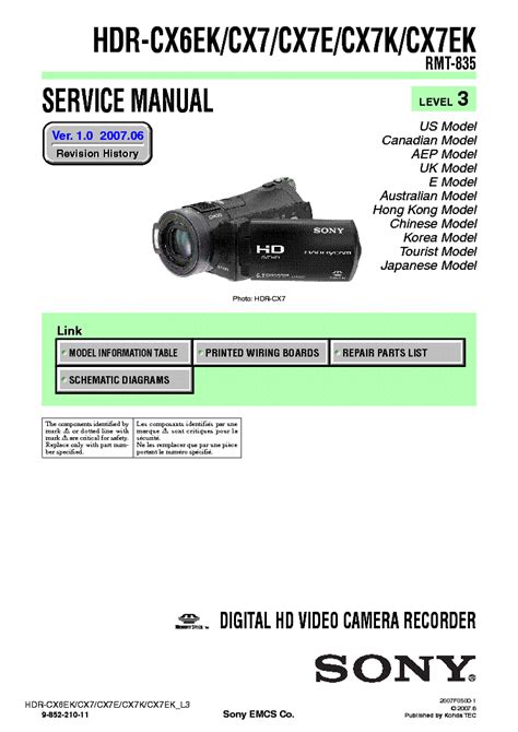 Sony hdr cx6 hdr cx7 series service repair manual. - Dicionário brasileiro de literatura de cordel..