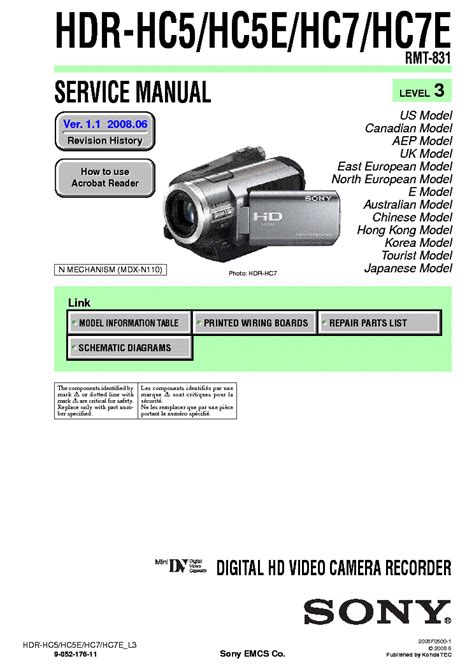 Sony hdr hc5 hc5e hc7 hc7e service repair manual. - Mitsubishi s4s s6s engine base service manual.