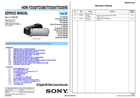 Sony hdr td20 td20e td20v td20ve service manual repair guide. - User manual for a rca universal remote.
