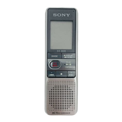 Sony icd b600 digital voice recorder manual. - Operations manual for c arm series 9600.